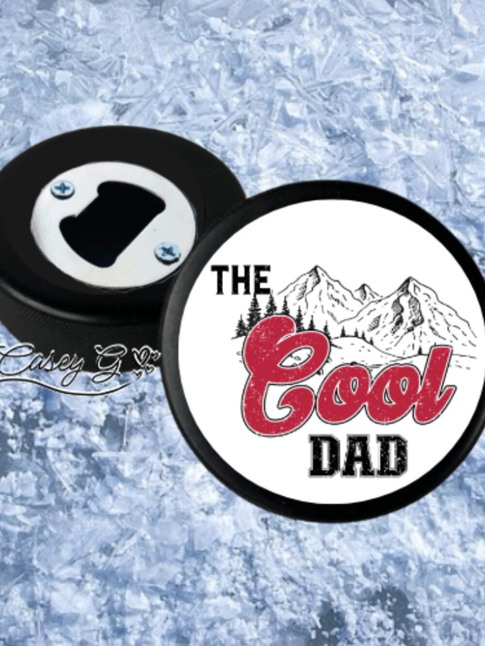 NEW*Father's Day*The Cool Dad*Hockey Puck Bottle Opener*